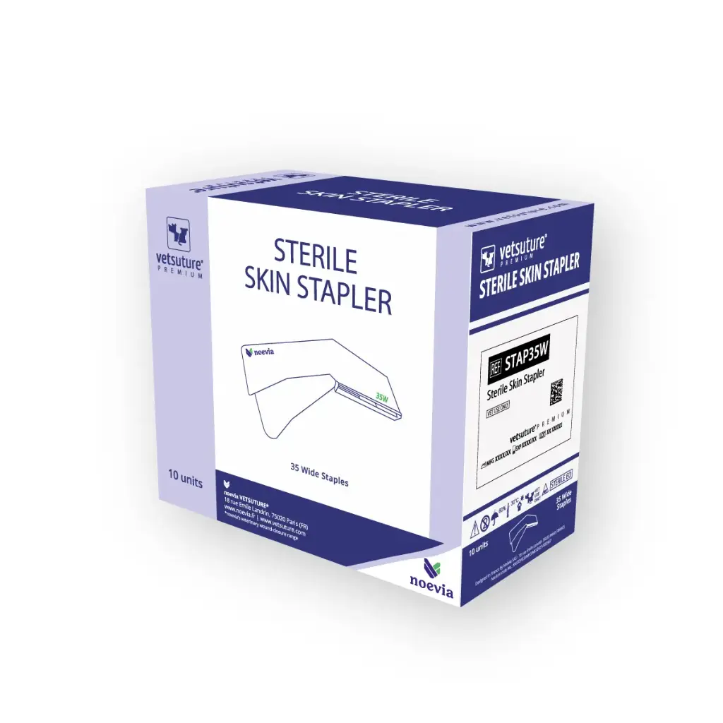 [STAP35W] vetsuture® Sterile Skin Stapler (35W, Large, 10 pieces)